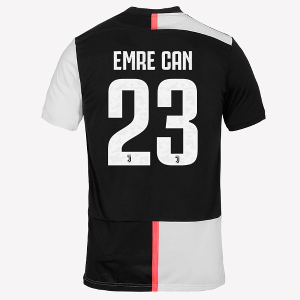 Trikot Juventus NO.23 Emre Can Heim 2019-20 Weiß Schwarz Fussballtrikots Günstig